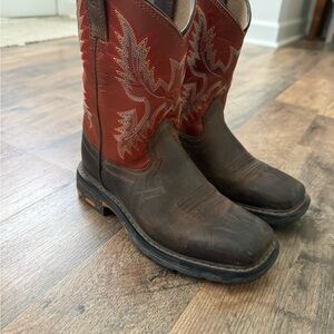 Ariat Orange and Brown Leather Boots